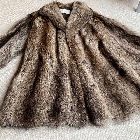 Lord & Taylor Raccoon Coat with Extra Bottom Piece